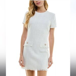 White Tweed Mini Dress